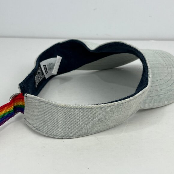 Levi's Sunvisor Cap Size Adjustable Blue Denim Cotton Rainbow Logo - Picture 4 of 6